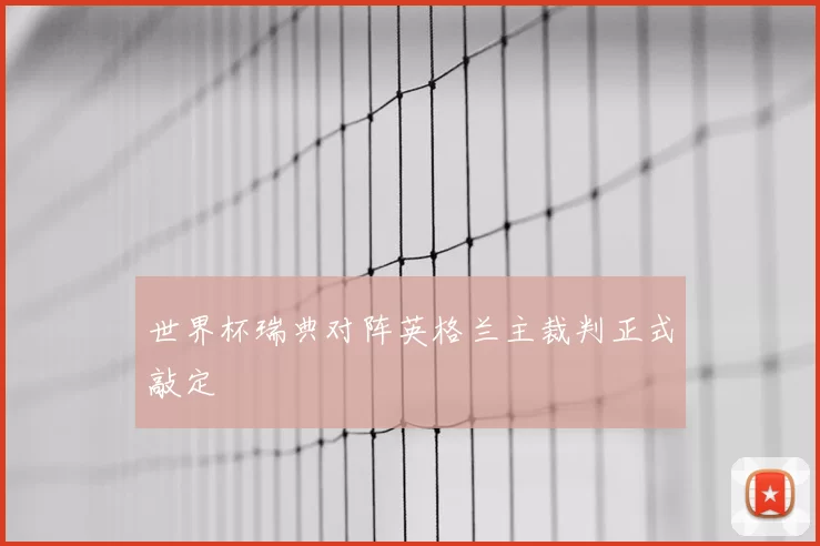 世界杯瑞典对阵英格兰主裁判正式敲定